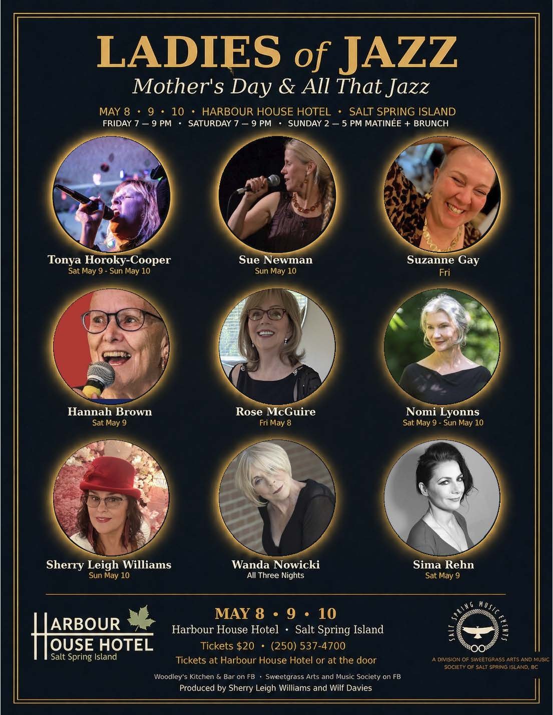 Ladies of Jazz: Mother's Day & All That Jazz · May 8, 9, 10 · Salt Spring Island